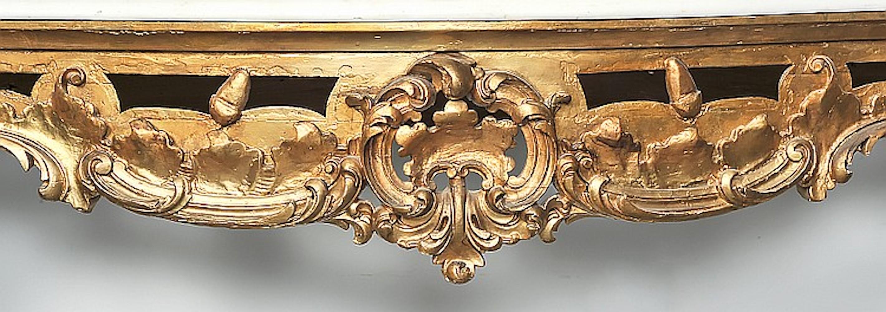 Italian Rococo Style Carved and Giltwood Console Table