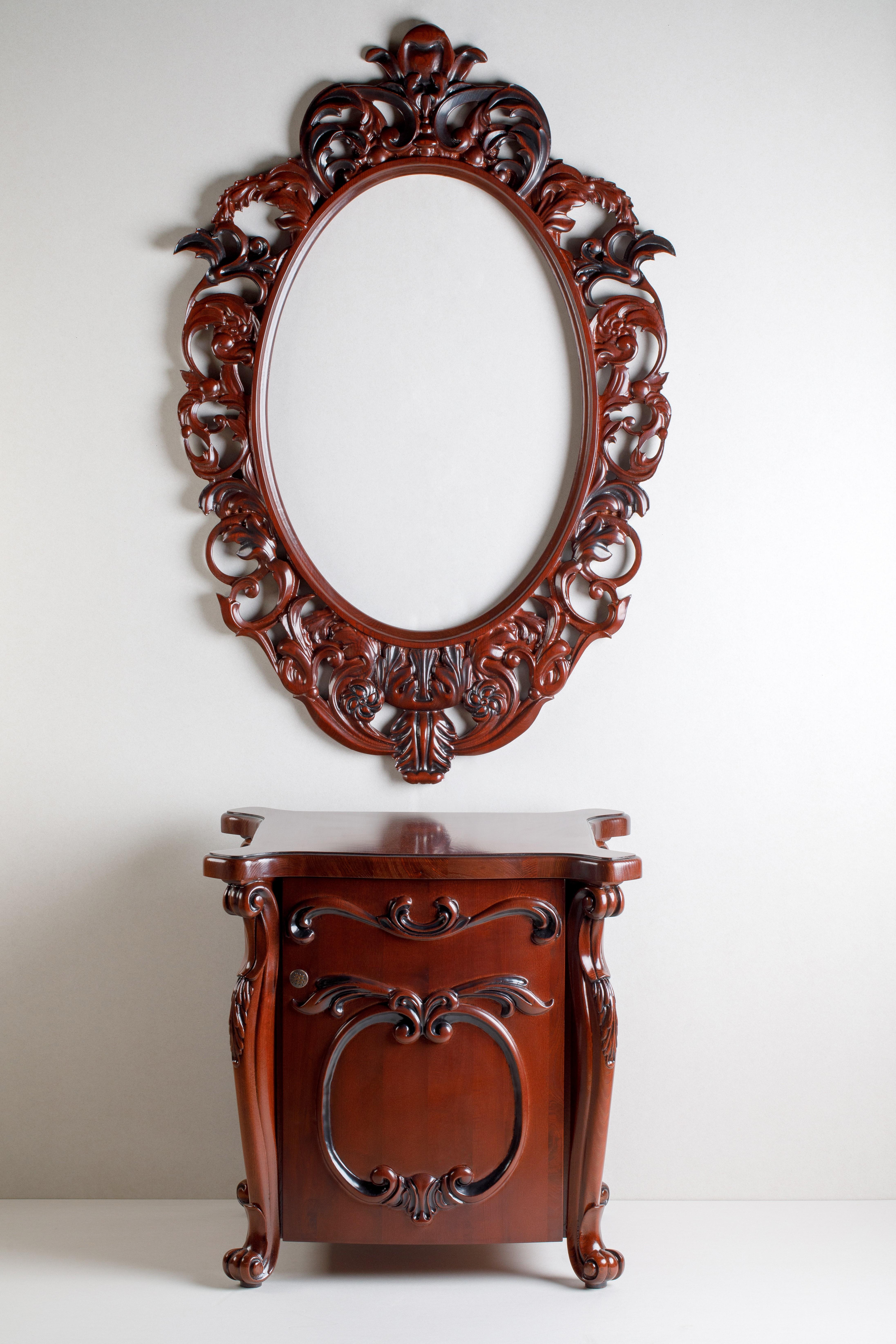 Rococo Style Carved Door Nightstands - A Pair For Sale 5