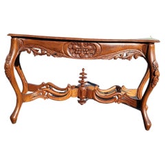 Konsolentisch aus geschnitztem Mahagoni im Rokoko-Stil mit Serpentinen