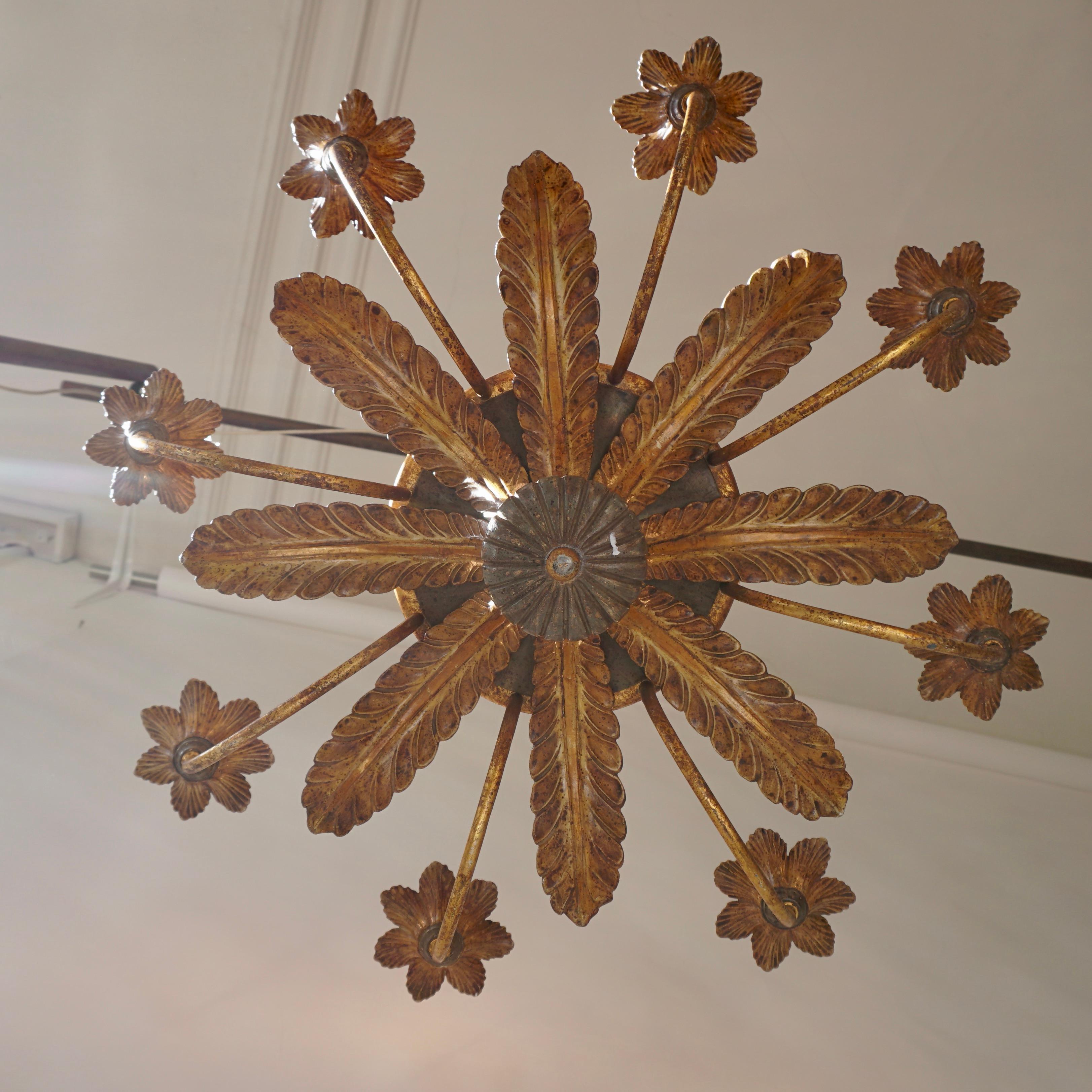 Steel Rococo Style Chandelier For Sale