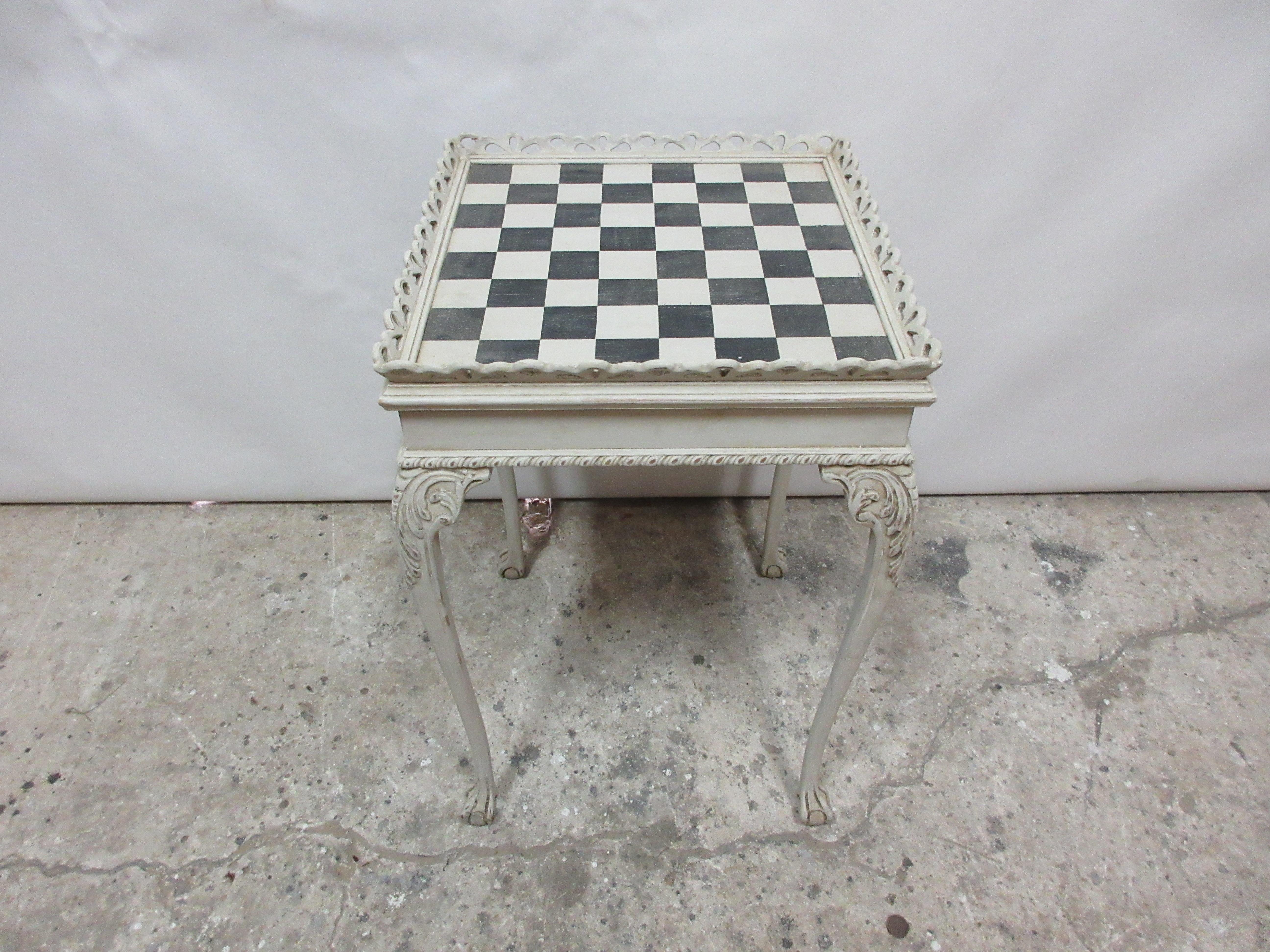 This is a Rococo style chess table.