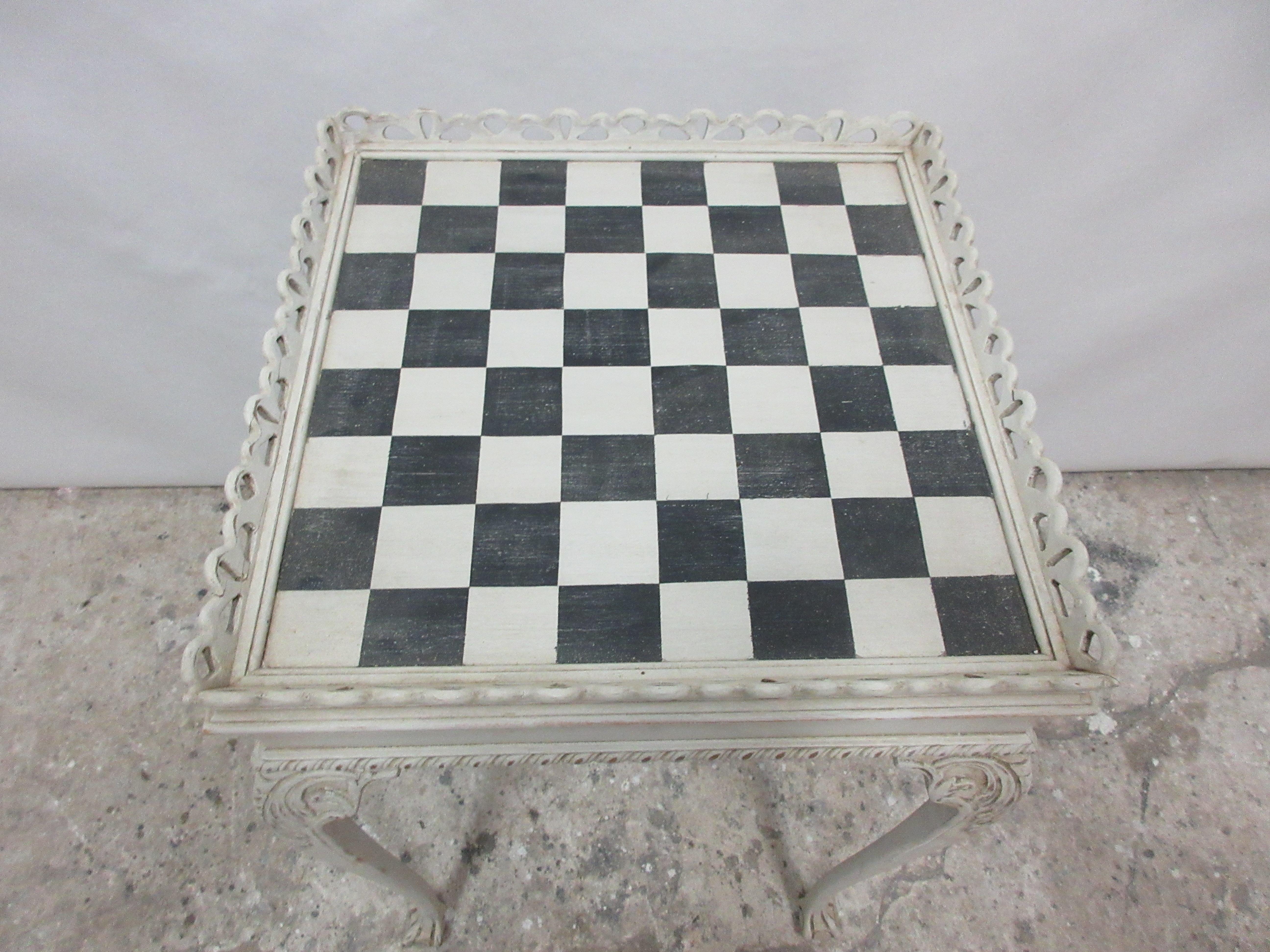 Rococo Style Chess Table In Good Condition In Hollywood, FL