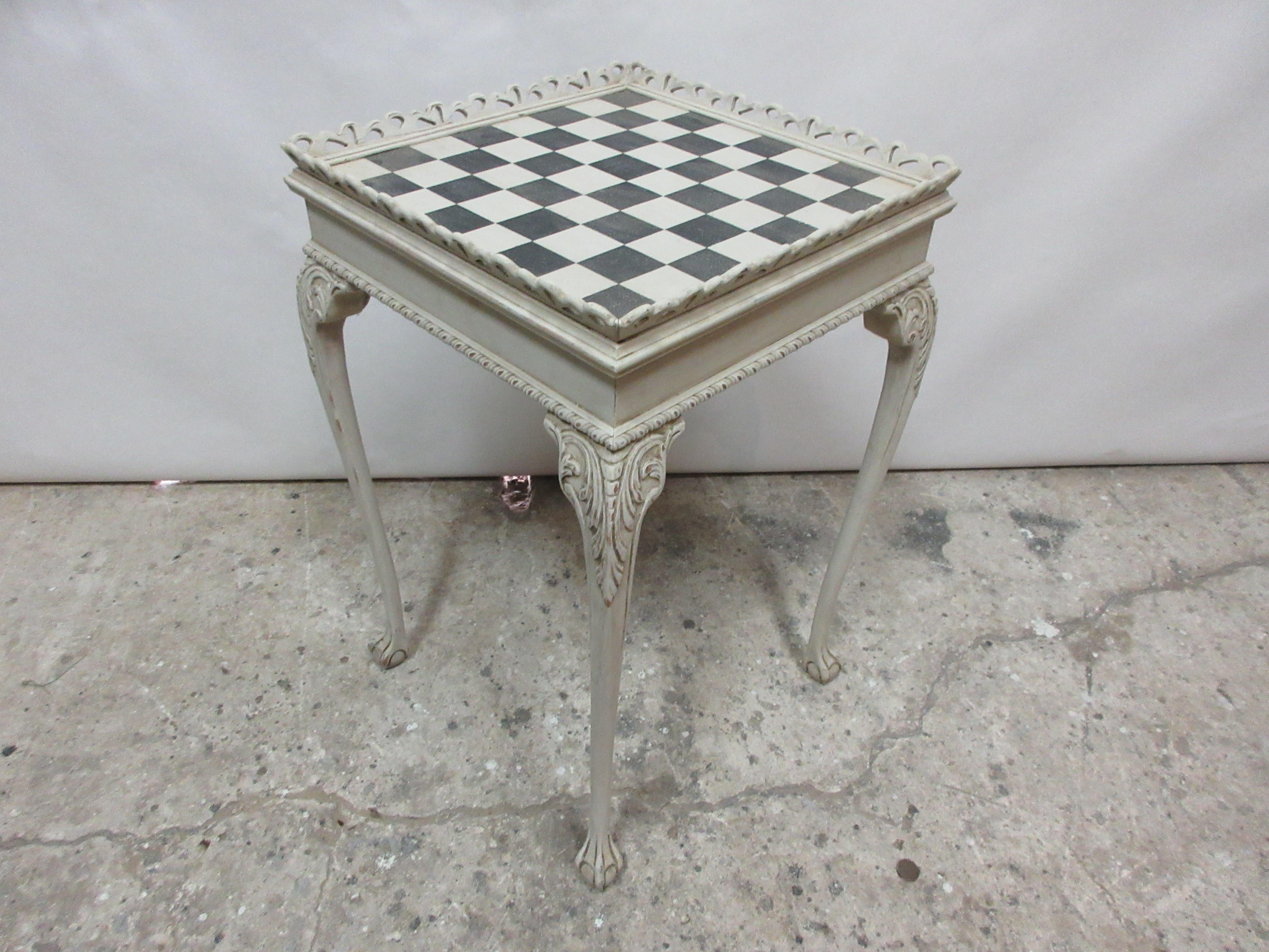 Birch Rococo Style Chess Table