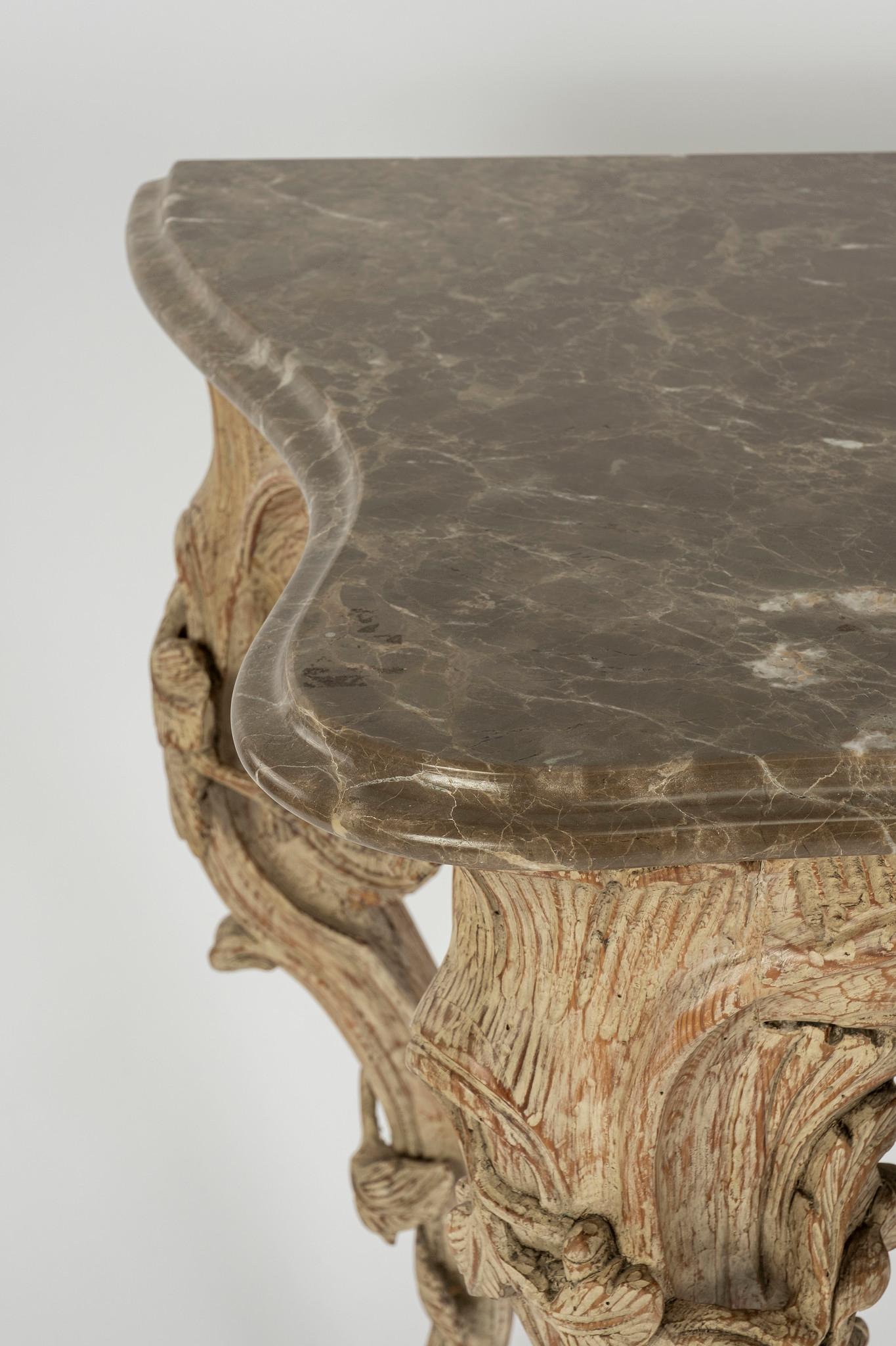Rococo Style Console with Marble Top 4