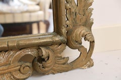 Rococo-Style Distressed Acanthus Leaves Carved Mirror