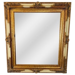 Rococo Style Distressed Gold Beveled Console or Wall Mirror by Bombay Furniture