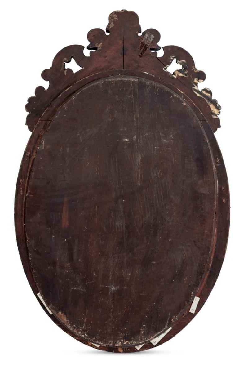 Ébénisé Miroir mural de style rococo en bois ébénisé en vente