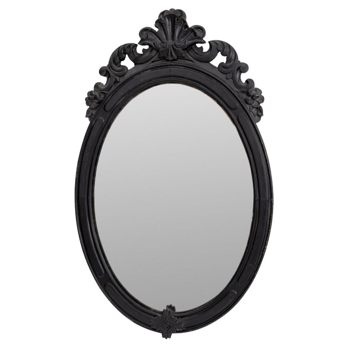 Rokoko Stil Ebonized Wood Wandspiegel