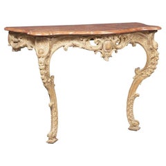 Rococo Style Faux Marble Top Wall Mount Console Table