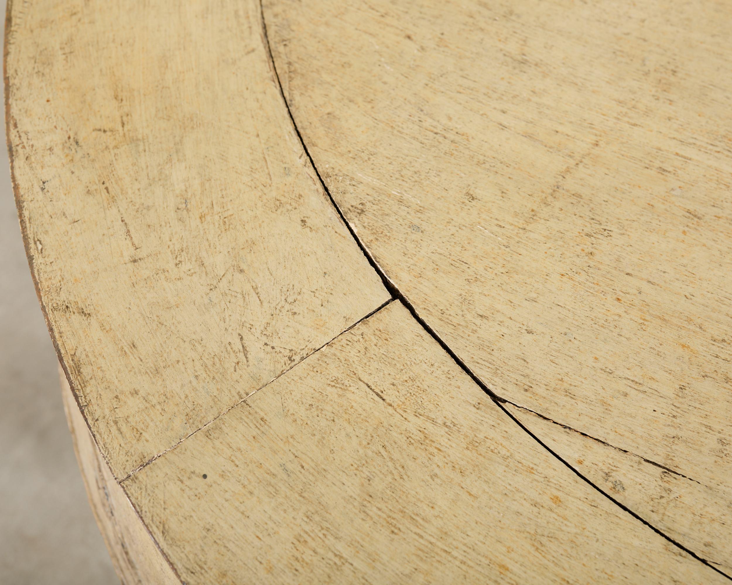 Rococo Style Faux Painted Demilune Console Table For Sale 3