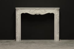 Rococo Style Fireplace Mantel in White Marble