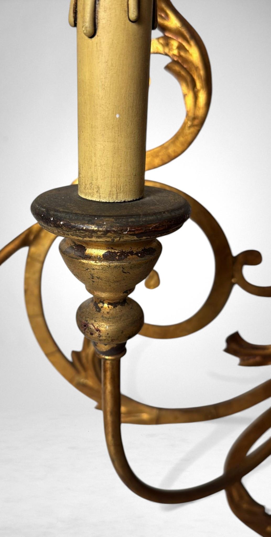 Applique en fer doré Florentine de style rococo en vente 3