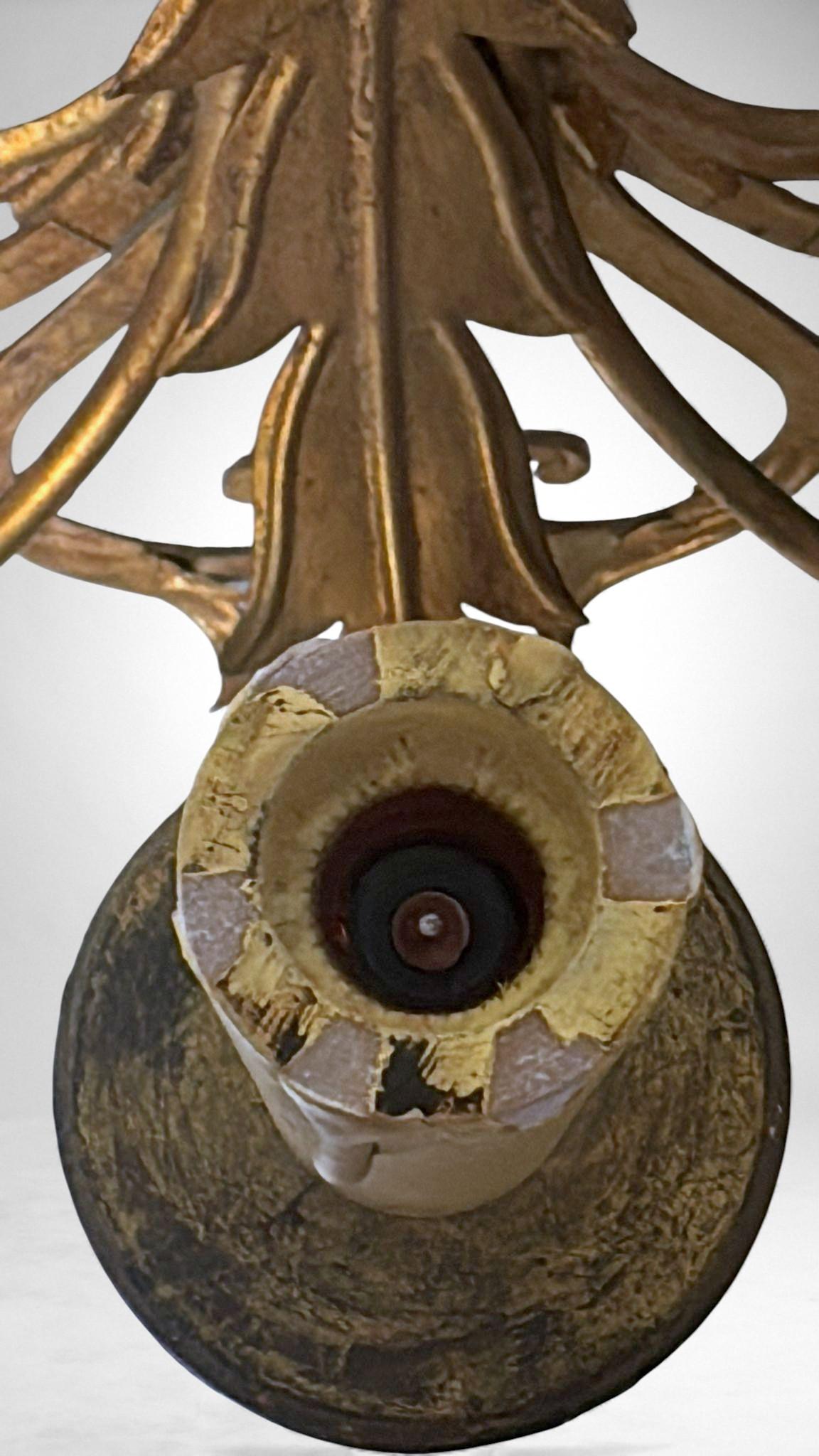 Applique en fer doré Florentine de style rococo en vente 4