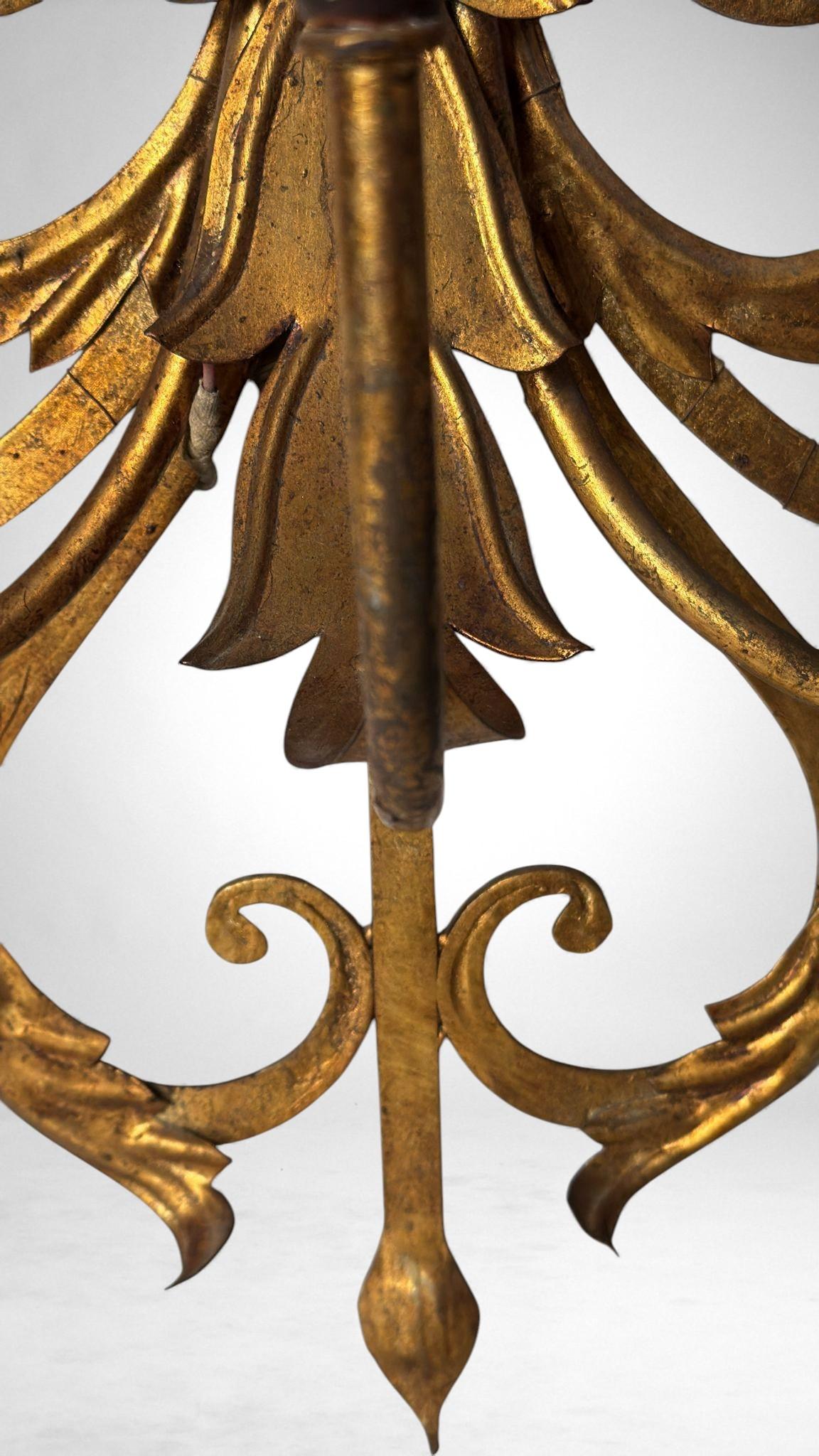 Applique en fer doré Florentine de style rococo en vente 5
