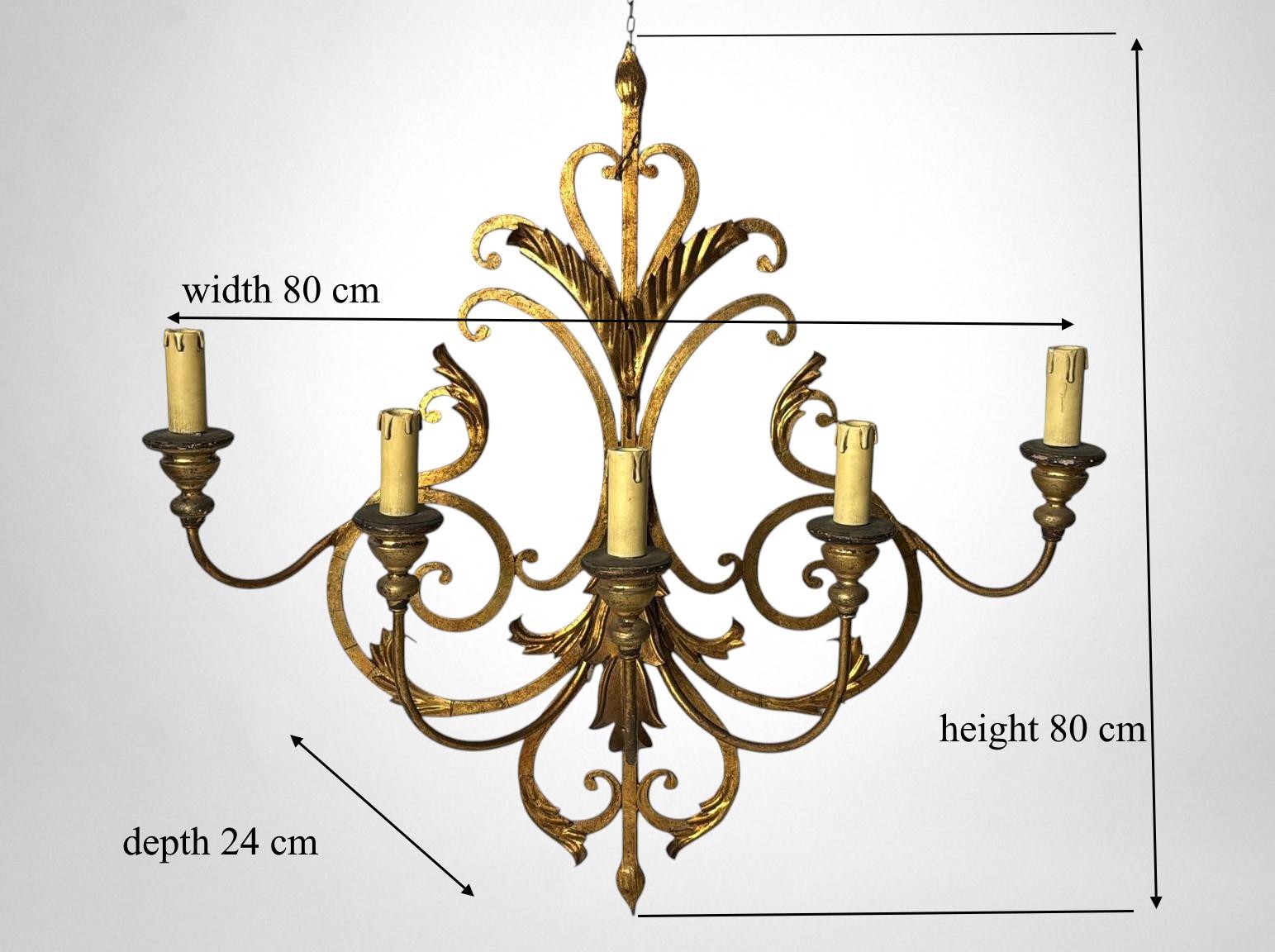 Applique en fer doré Florentine de style rococo en vente 11