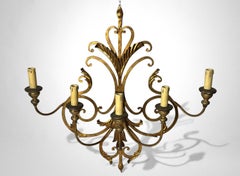 Applique en fer doré Florentine de style rococo