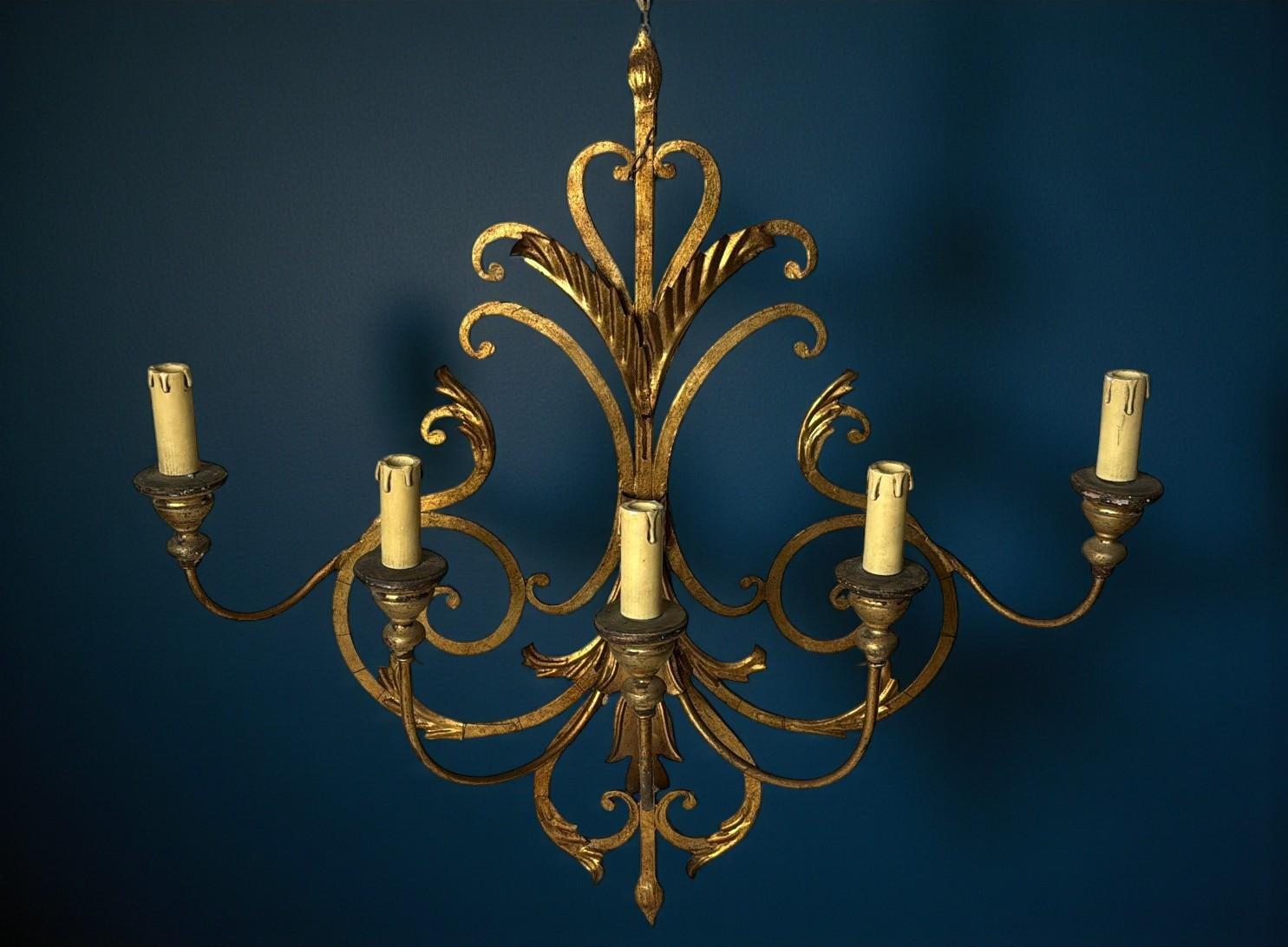 Applique en fer doré Florentine de style rococo en vente 12