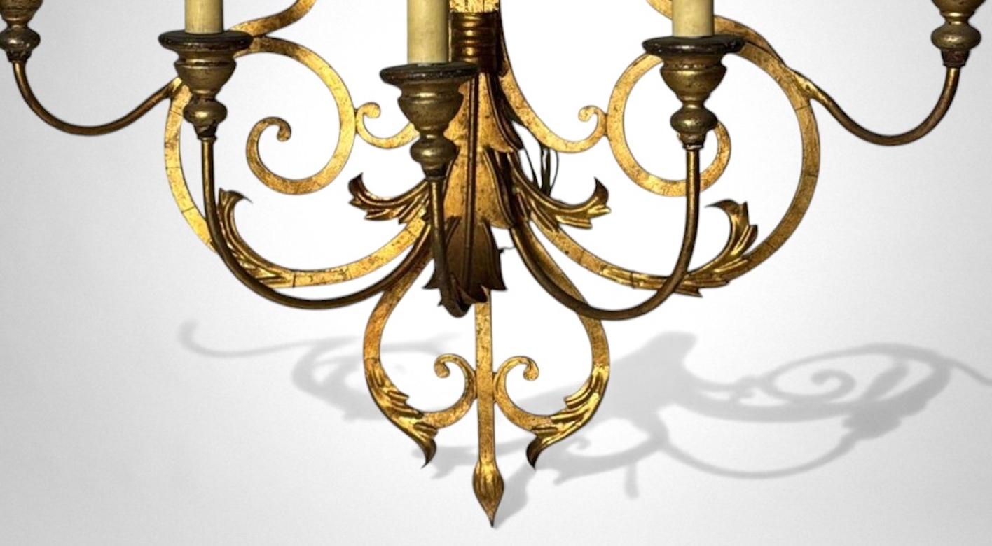 20ième siècle Applique en fer doré Florentine de style rococo en vente