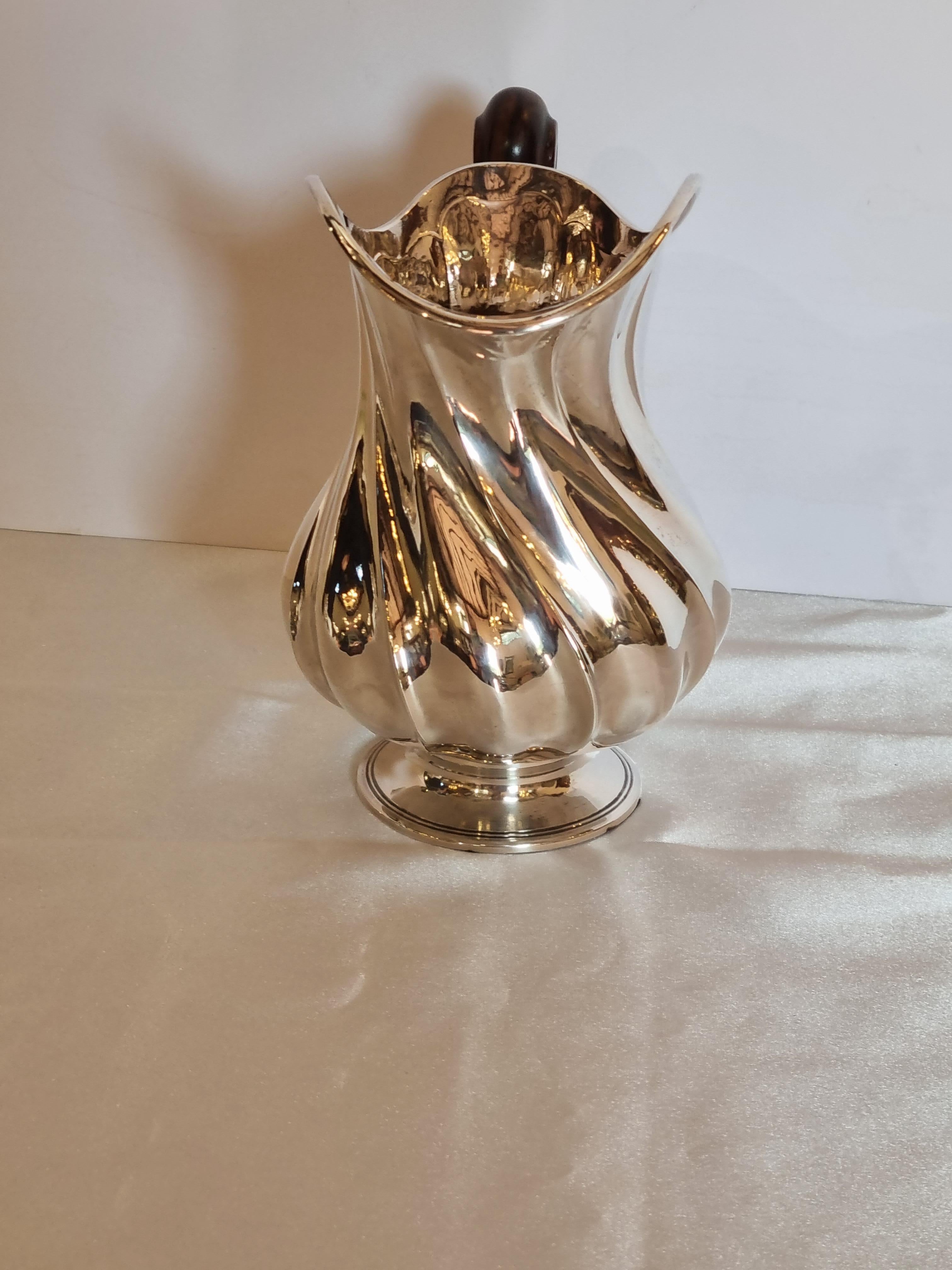 Service à thé et café de style rococo en argent sterling, Italie, 1984 en vente 7