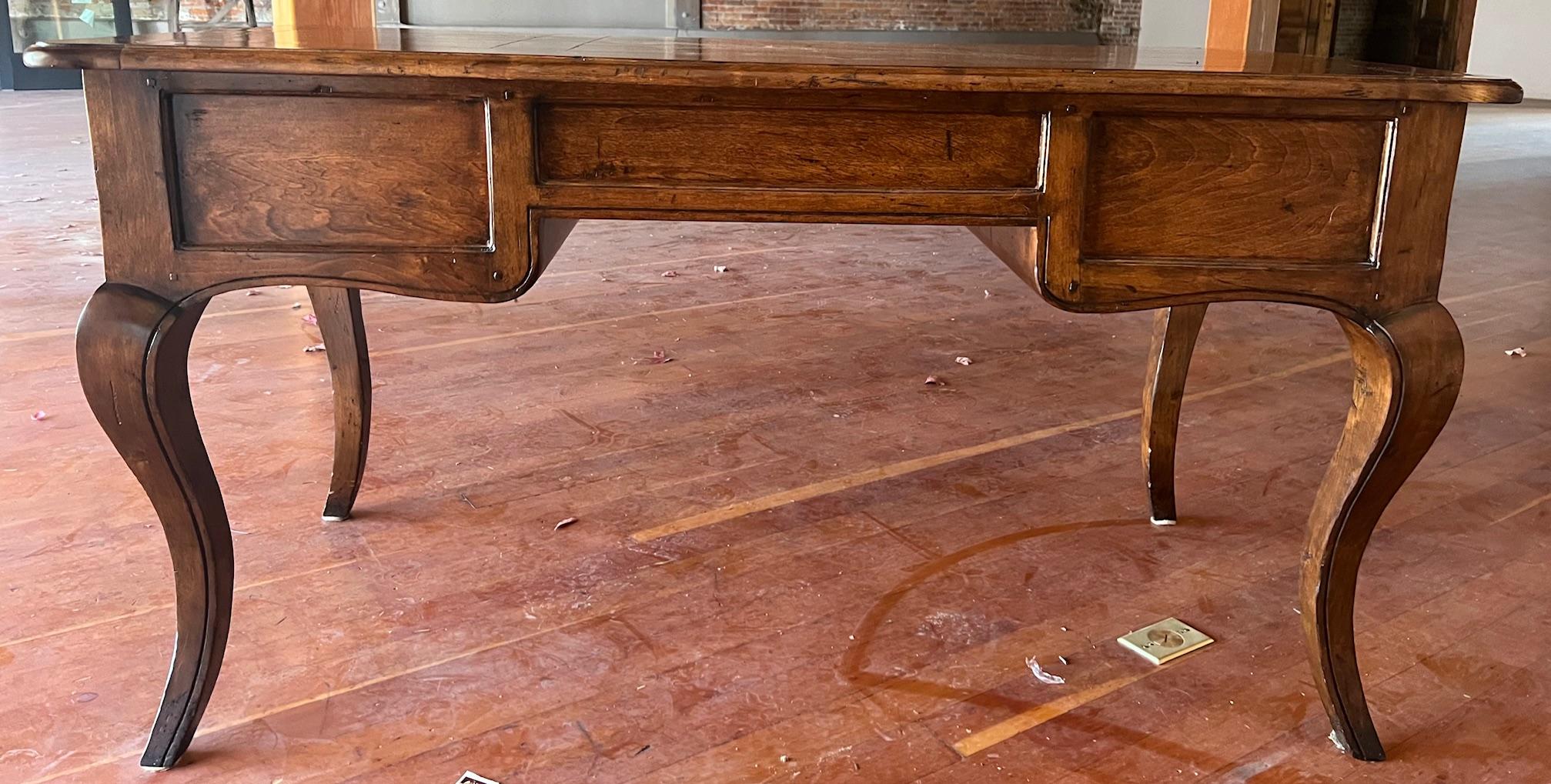 Rococo Style Fruitwood Desk With Cabriolet Legs For Sale 6