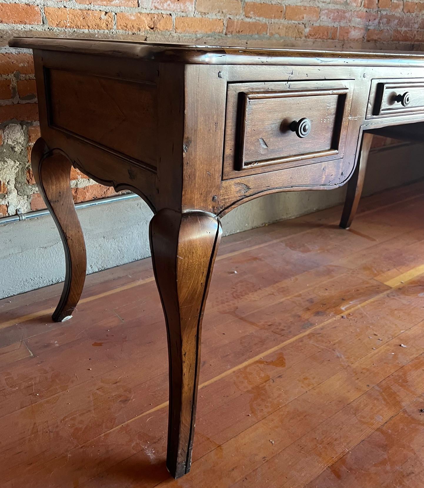 Rococo Style Fruitwood Desk With Cabriolet Legs For Sale 1