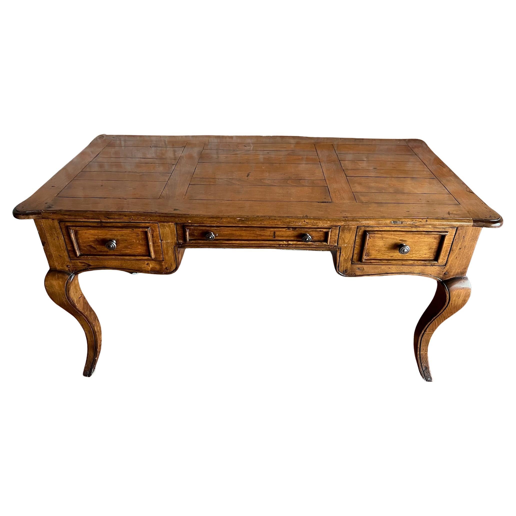 Rococo Style Fruitwood Desk With Cabriolet Legs For Sale