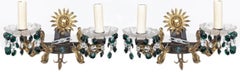 Rococo Style Gilt Bronze and Glass Sconces, Pair