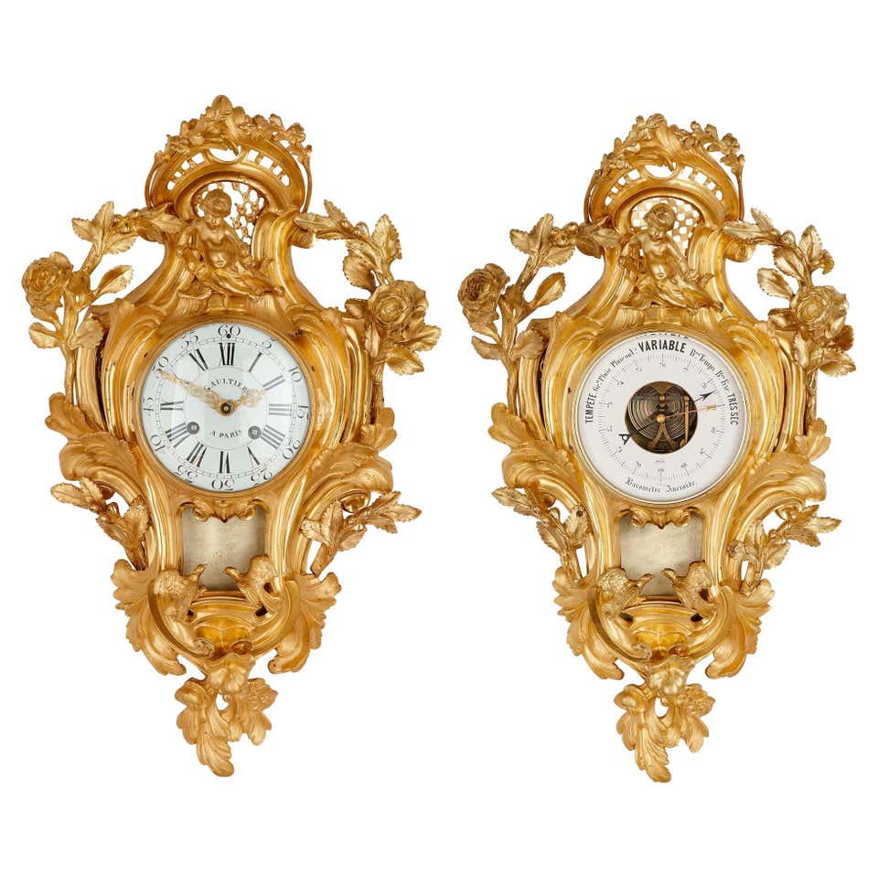 Large French 19th Century Gilt Bronze Wall Clock with Religious ...