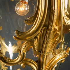 Ornate Rococo Gilt-Bronze Hall Lantern, French, Circa 1880
