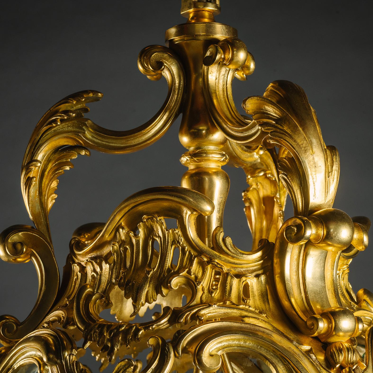19th Century  Rococo Style Gilt-Bronze Hall Lantern For Sale