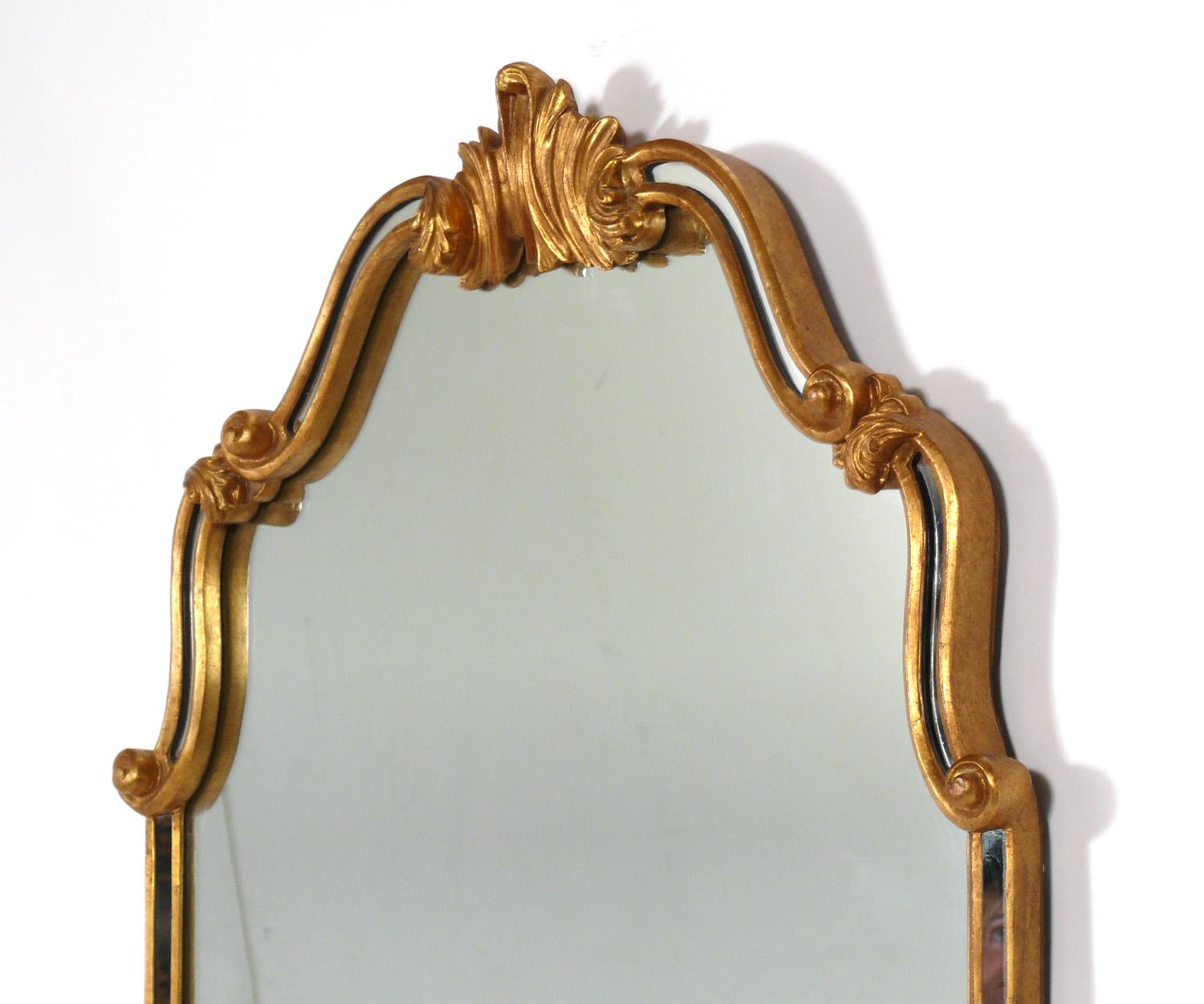 American Rococo Style Gilt Mirror  For Sale