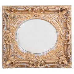 Espejo de composición dorado y plateado de estilo rococó
