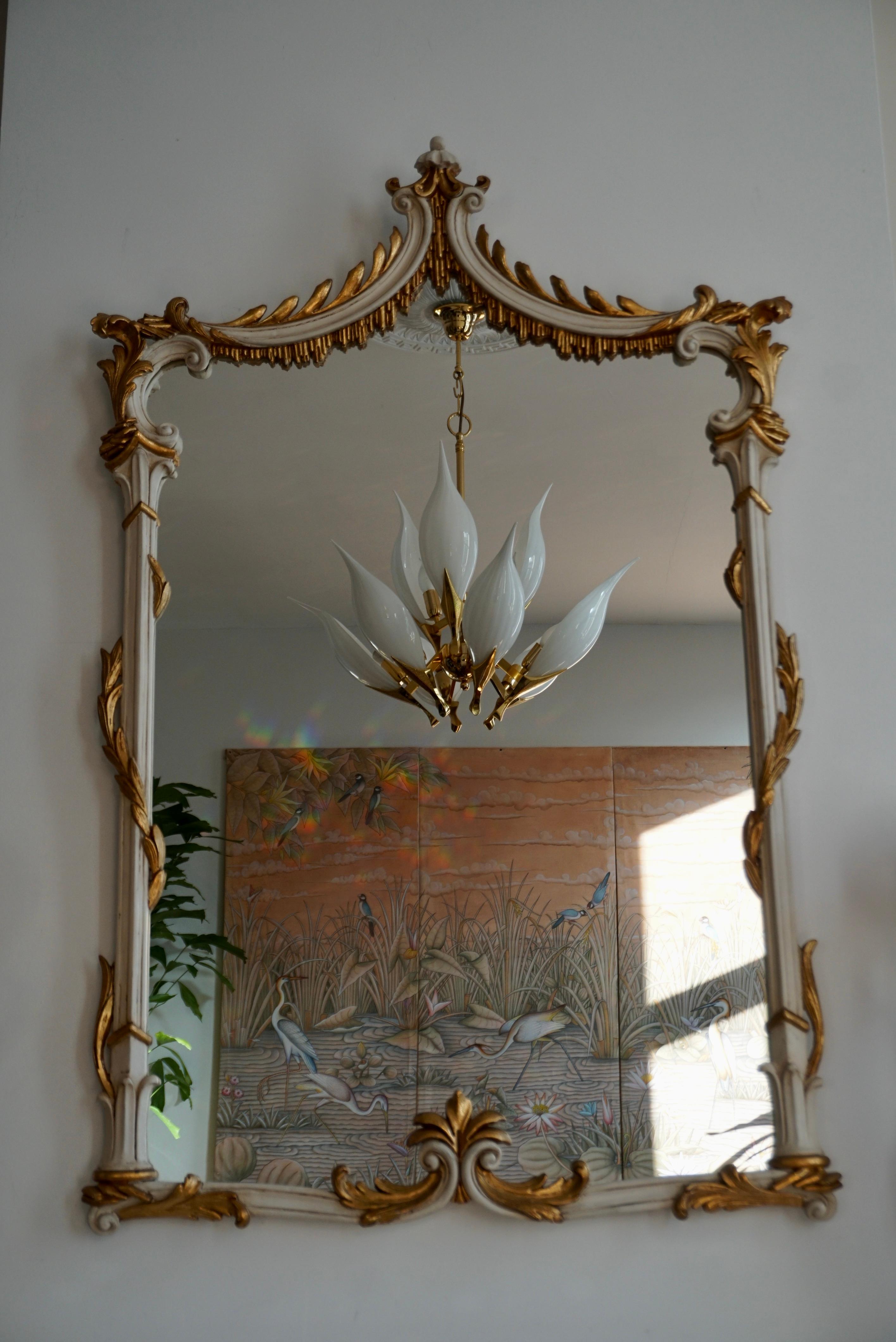 Hollywood Regency Rococo Style Gilt wood  Mirror For Sale