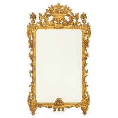 Rococo Style Greek Key Motif Giltwood Framed Mirror