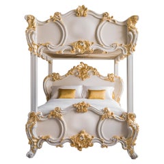 Rococo Style Hand Carved 4 Poster & Bunk Bed