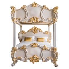Rococo Style Hand Carved 4 Poster & Bunk Bed