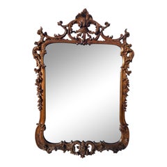 Rokoko Stil Hand geschnitzt Nussbaum Spiegel