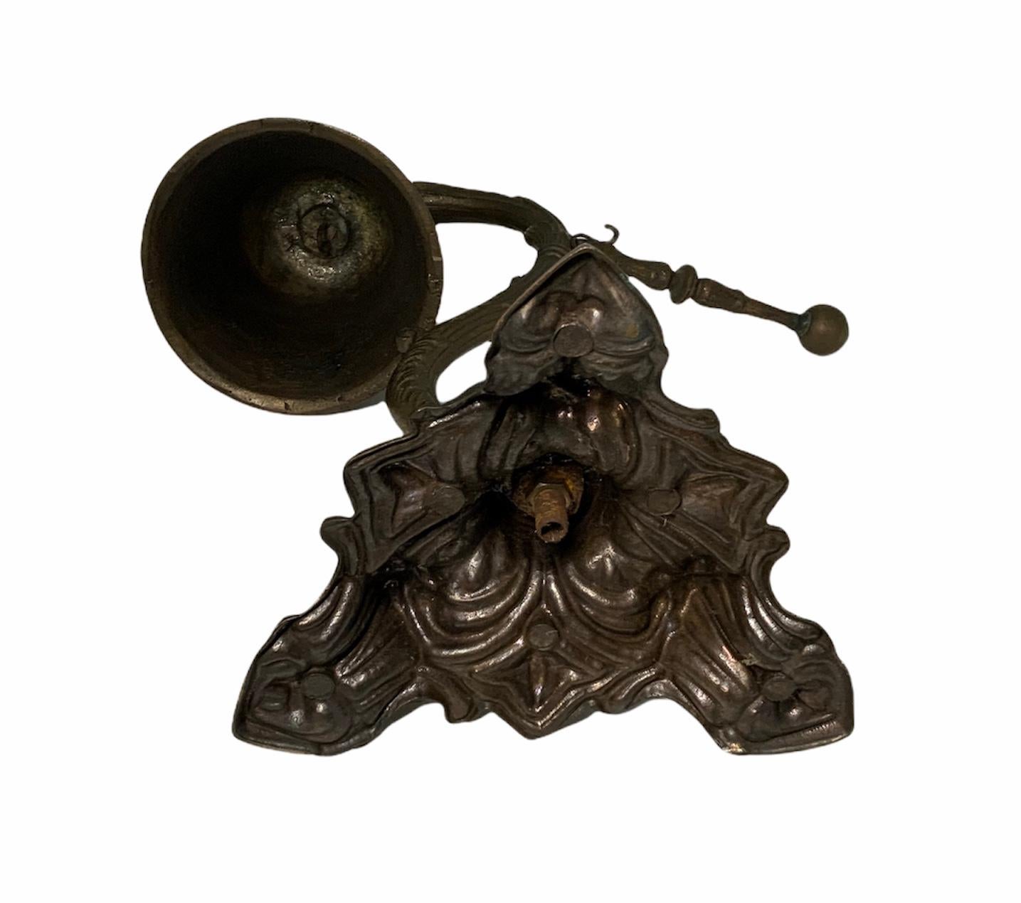 Rococo Style Heavy White Metal Call Bell In Good Condition For Sale In Guaynabo, PR