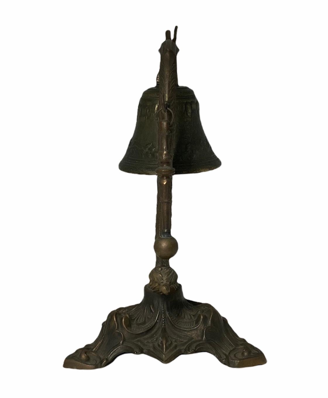 20th Century Rococo Style Heavy White Metal Call Bell For Sale