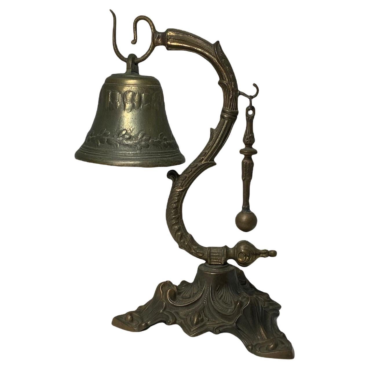 Rococo Style Heavy White Metal Call Bell For Sale
