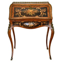 Rococo-Style Inlaid Slant Front Desk