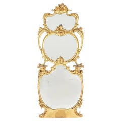 Rococo Style Italian Gilt Wood Mirror
