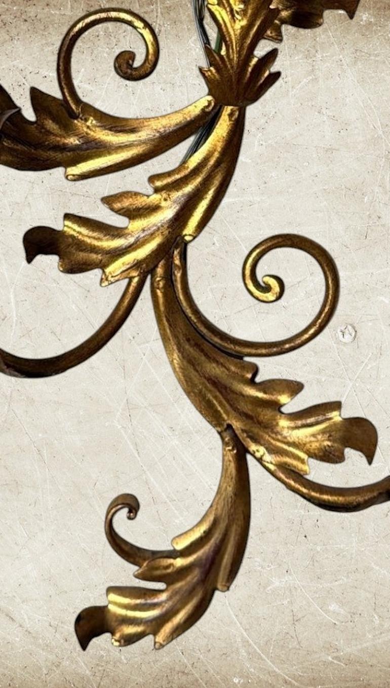 Applique da parete italiana in stile rococò con lastra e fusione in ottone dorato in vendita 10