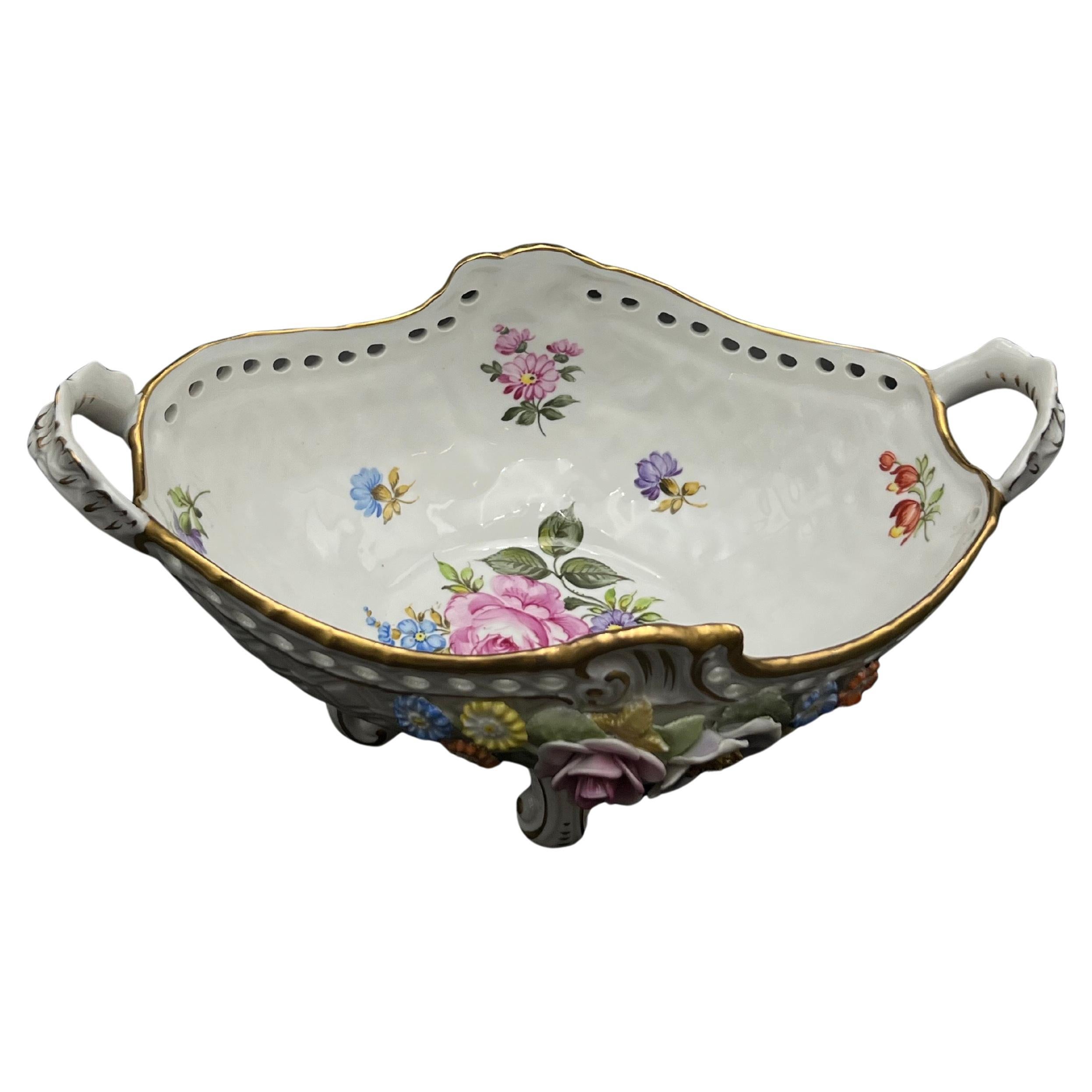 Jardinière de style rococo avec motif floral peint à la main de PMP Allemagne en vente