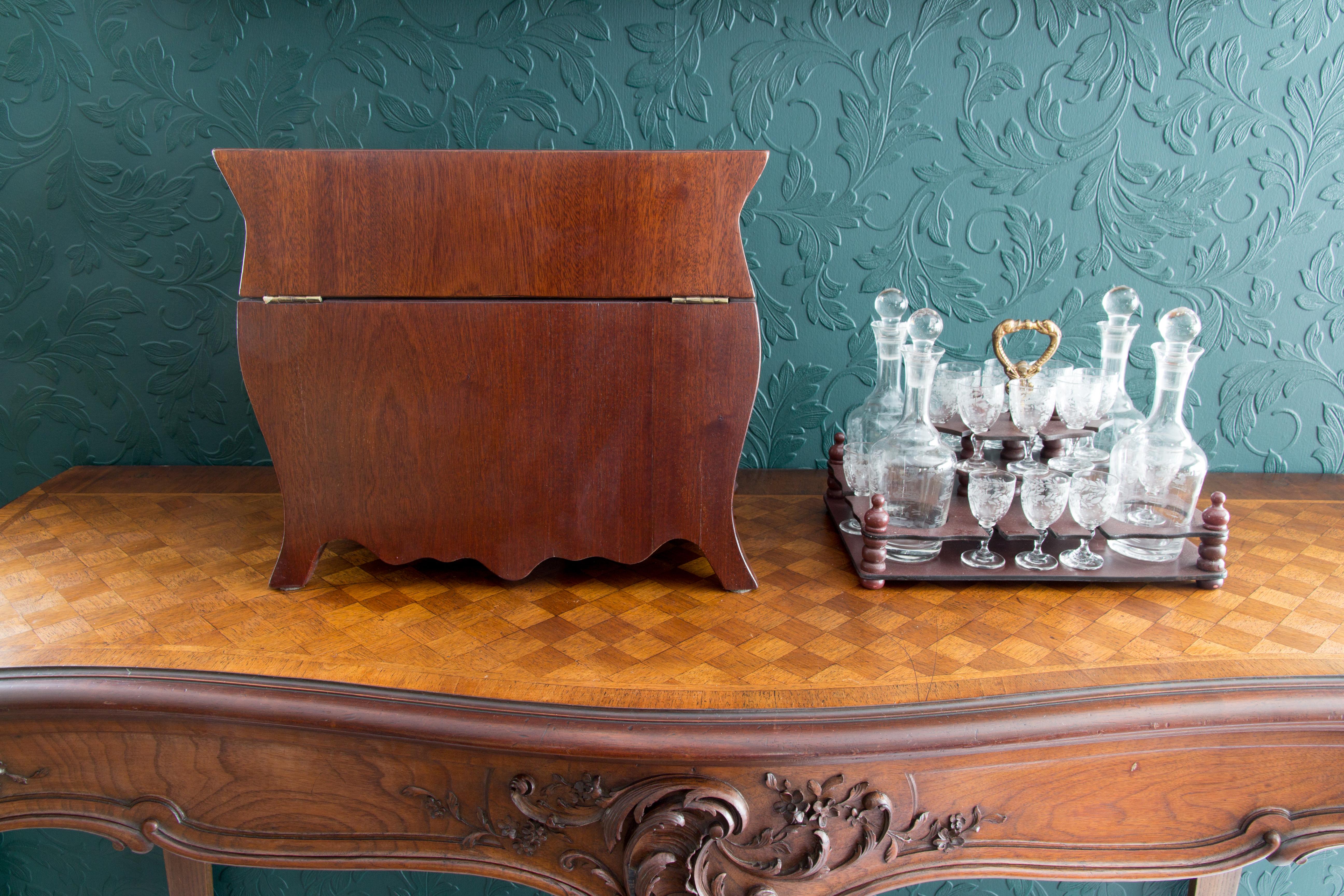 Rococo Style Liquor Bar Tantalus Liquor Cabinet with Bronze Mounts 10
