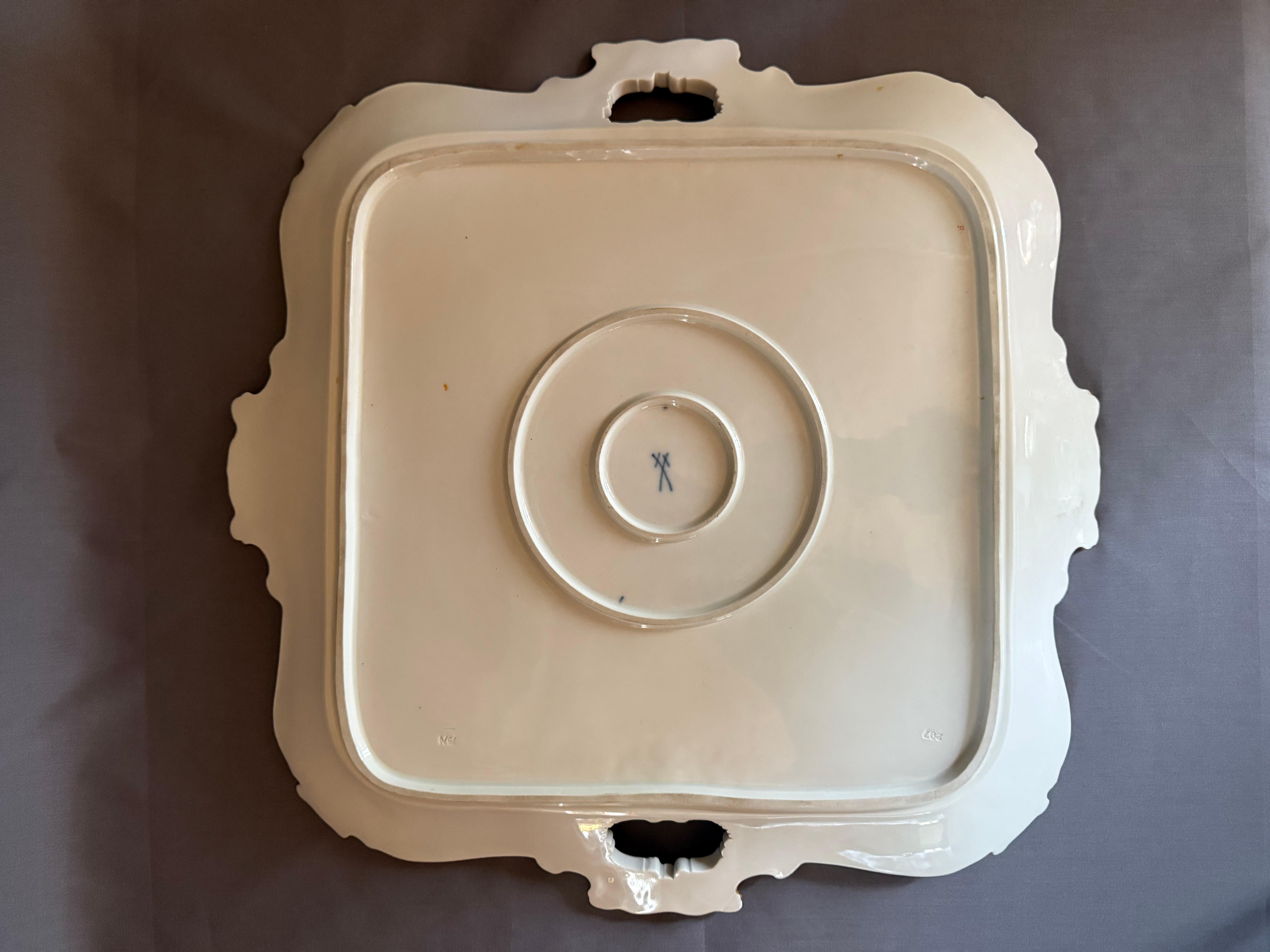 Rococo style Meissen Large Tray/Plate Germany 1934-1945 7