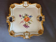 Rococo style Meissen Large Tray/Plate Germany 1934-1945