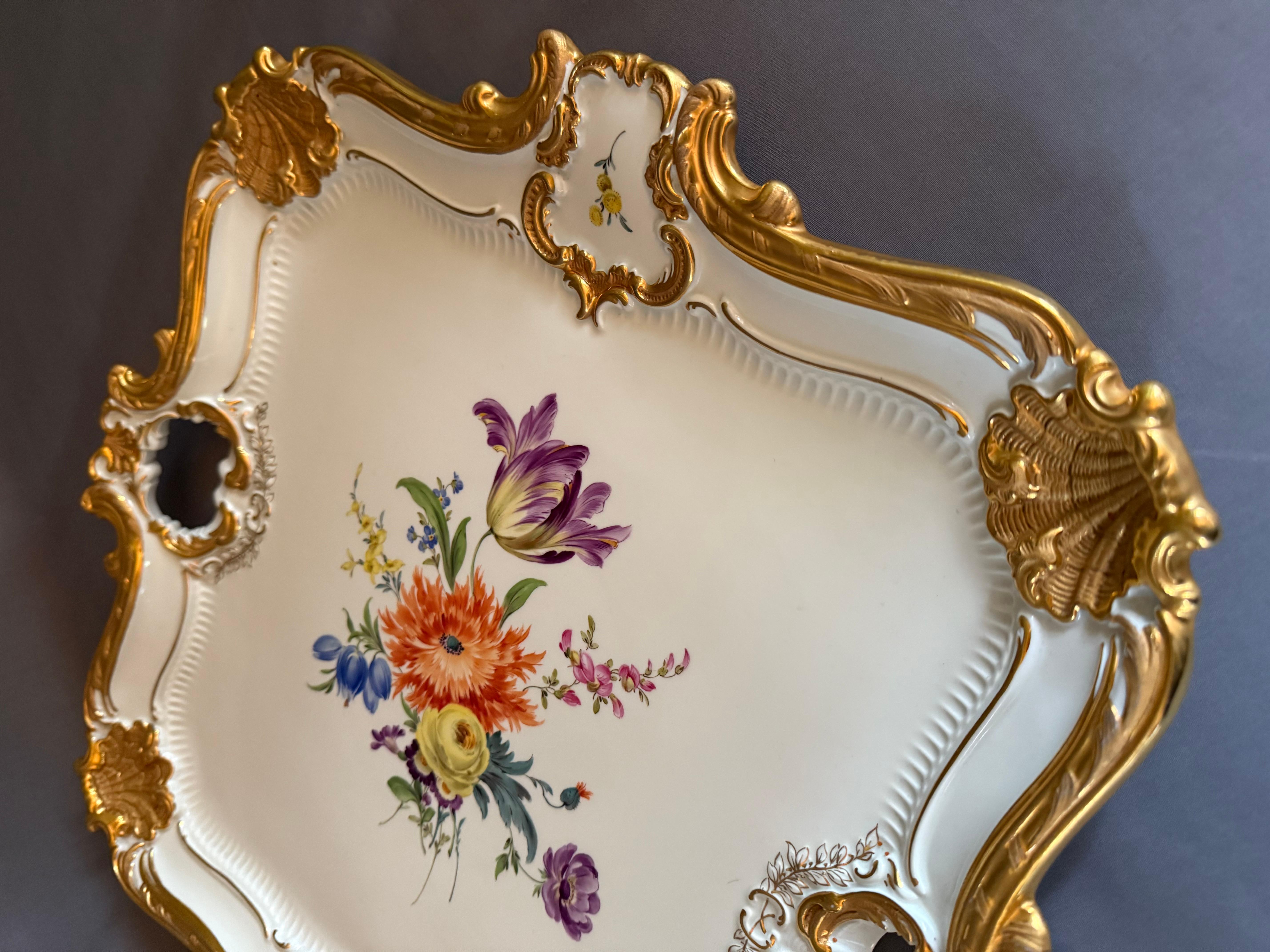 Mid-20th Century Rococo style Meissen Large Tray/Plate Germany 1934-1945