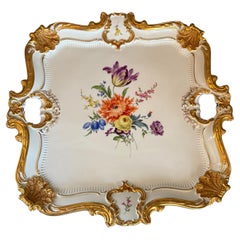 Rococo style Meissen Large Tray/Plate Germany 1934-1945