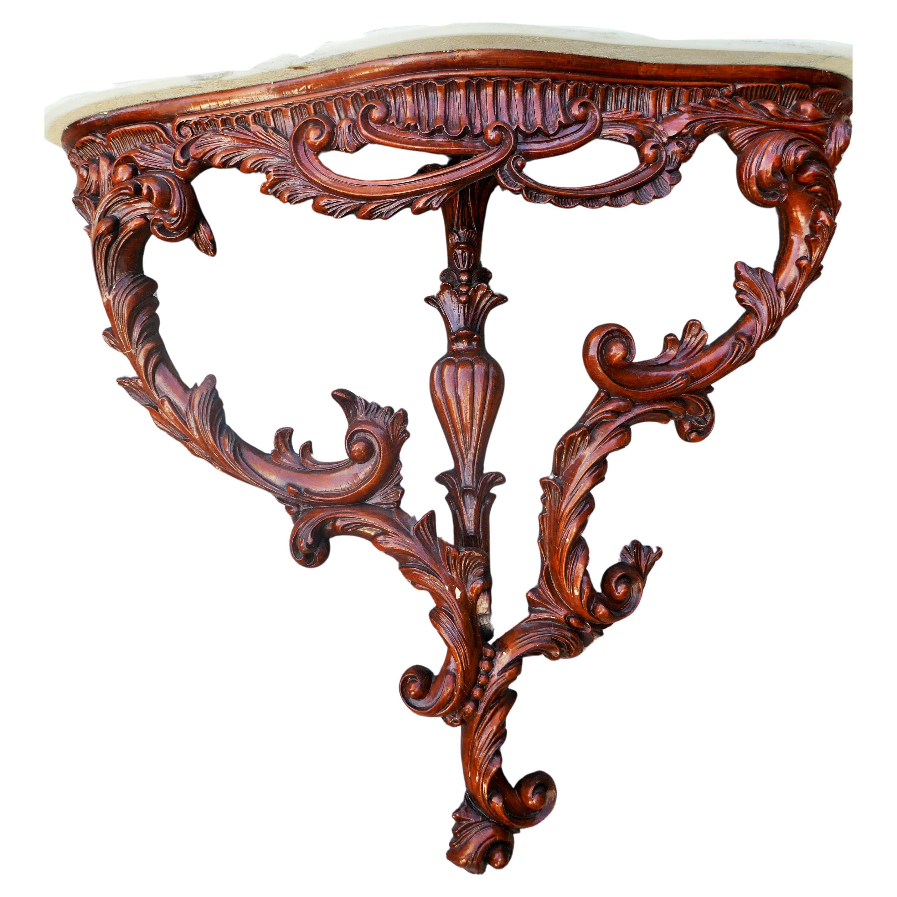 Late 19th Century Miroir et console de style rococo en vente
